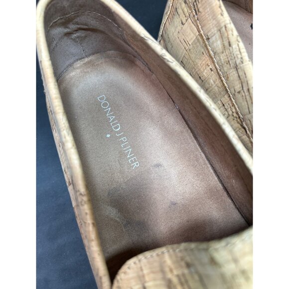 Donald J Pliner VIRO Cork Loafers Size 10 Natural Brown With Metal Bit Detail main image 8